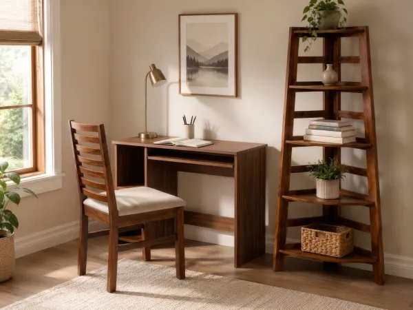 Rio Study Table With Alexa Wooden Chair and Belle Bookshelf